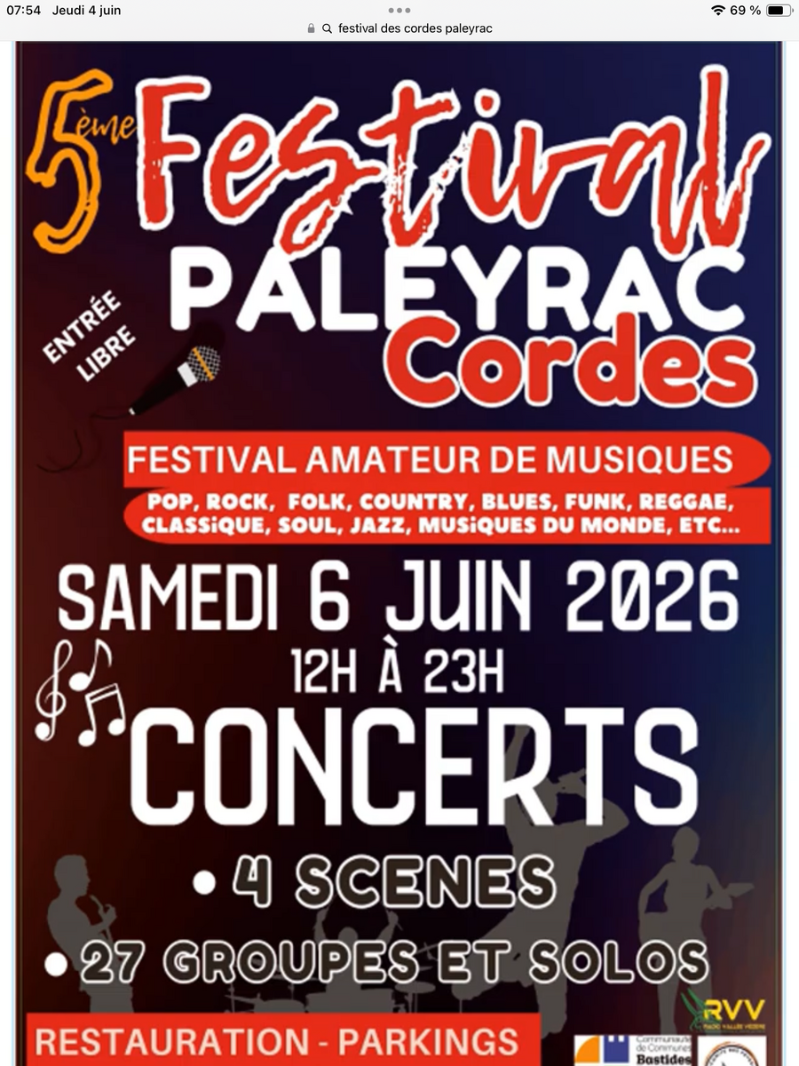 Festival des Cordes à Paleyrac samedi 6 juin
